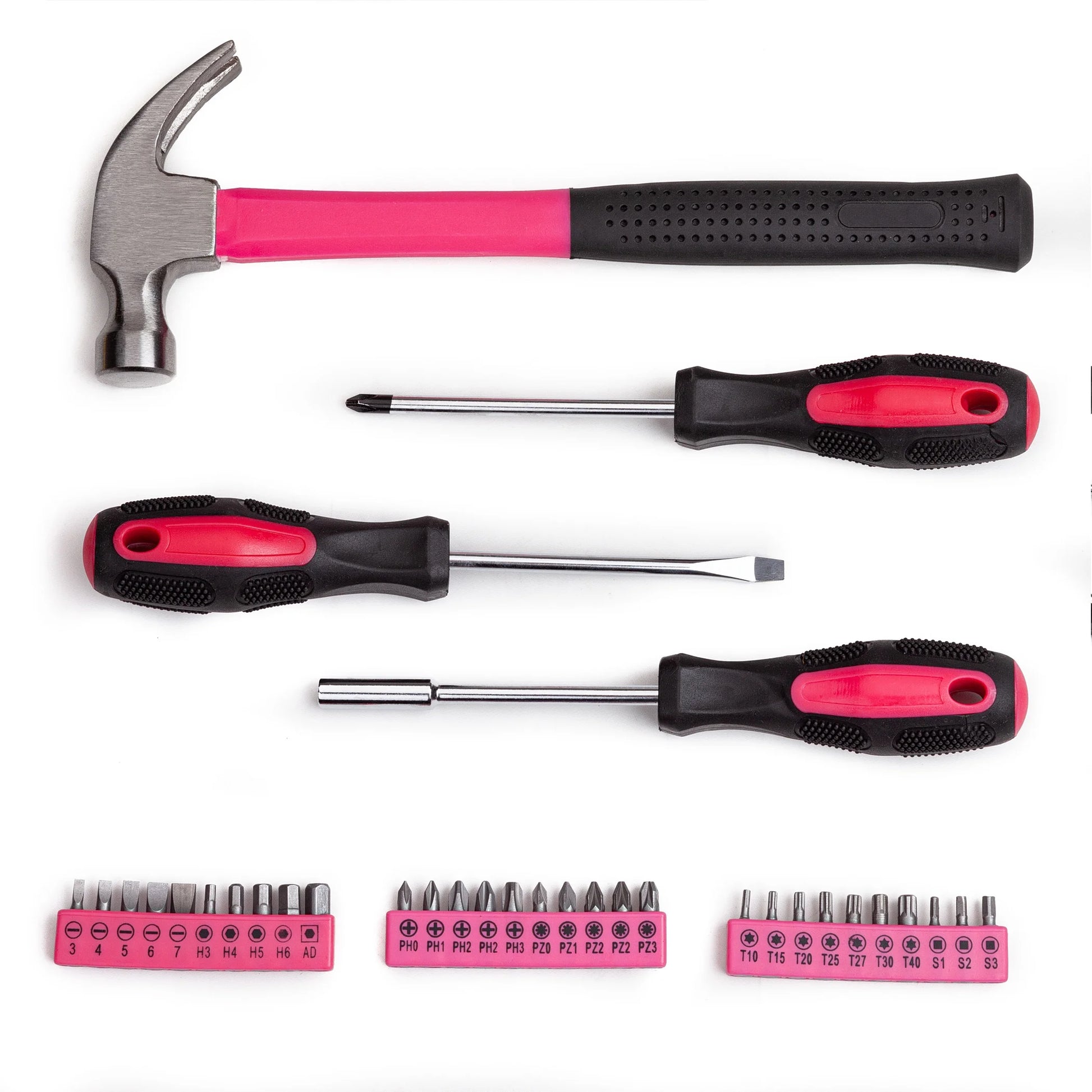 Stylish 148-Piece Pink Tool Set with Durable Plastic Toolbox - Perfect for Every Household!
